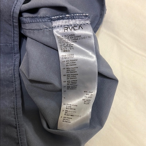 RVCA Smoke Blue Athletic Shorts Elastic Waistband - Picture 7 of 8